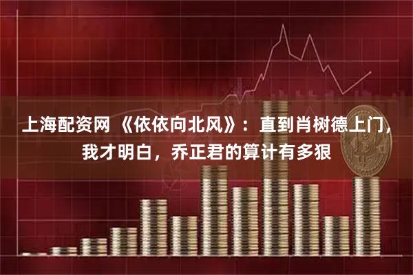 上海配资网 《依依向北风》：直到肖树德上门，我才明白，乔正君的算计有多狠