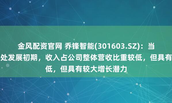 金风配资官网 乔锋智能(301603.SZ)：当前海外业务尚处发展初期，收入占公司整体营收比重较低，但具有较大增长潜力